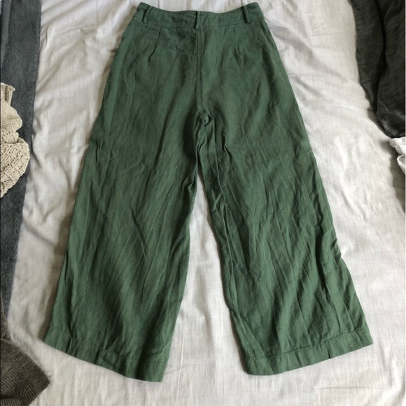 FRNCH High Waisted Linen Flare Pants - Picture 2 of 6